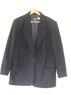 Requirements 100% Pure Wool Navy Oversized Blazer VTG 14